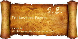 Iczkovits Emese névjegykártya